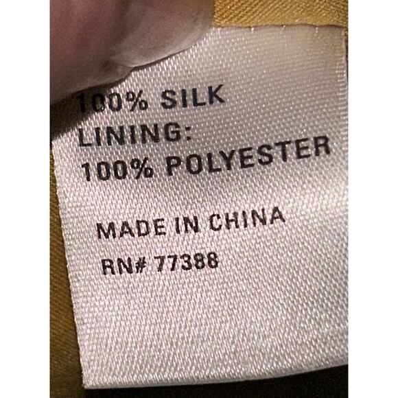 Broadway & Broome Boho CottageCore Hippie Tan White Floral 100% Silk Dress - Picture 5 of 10